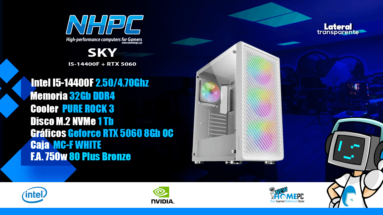 PC Gaming NHPC SKY - I5-14400F - 32GB - 1TB - 5060